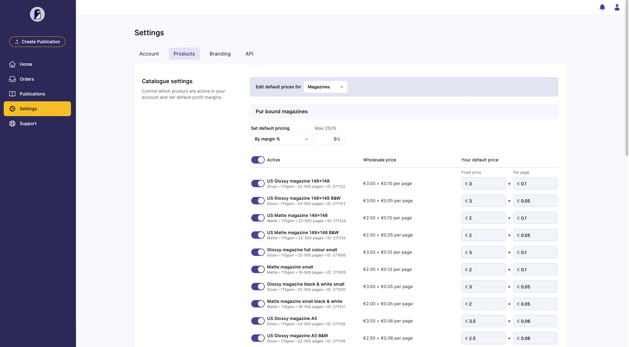 Peecho new dashboard - settings 1.png